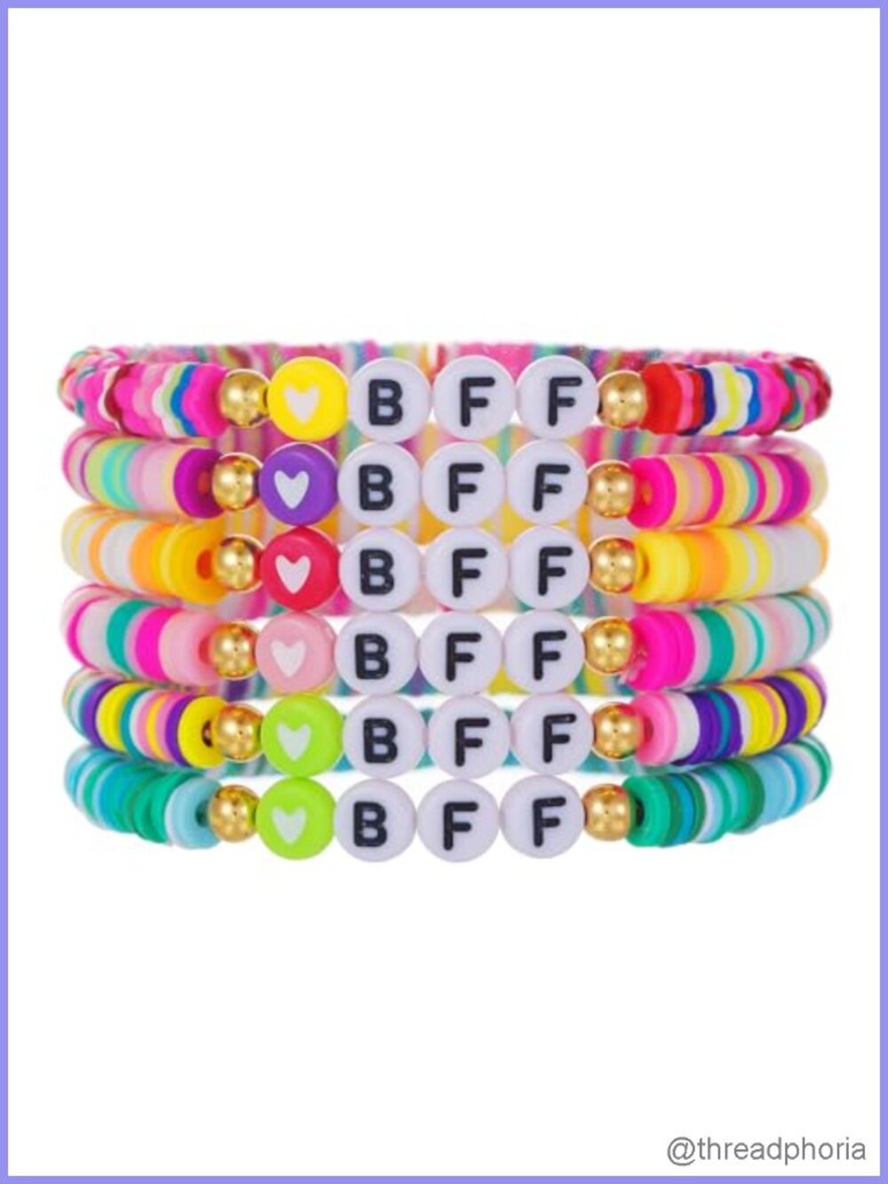 Heishi Bead Stretch Bracelets Set Boho Surfer Clay Evil Eye Women Jewelry
